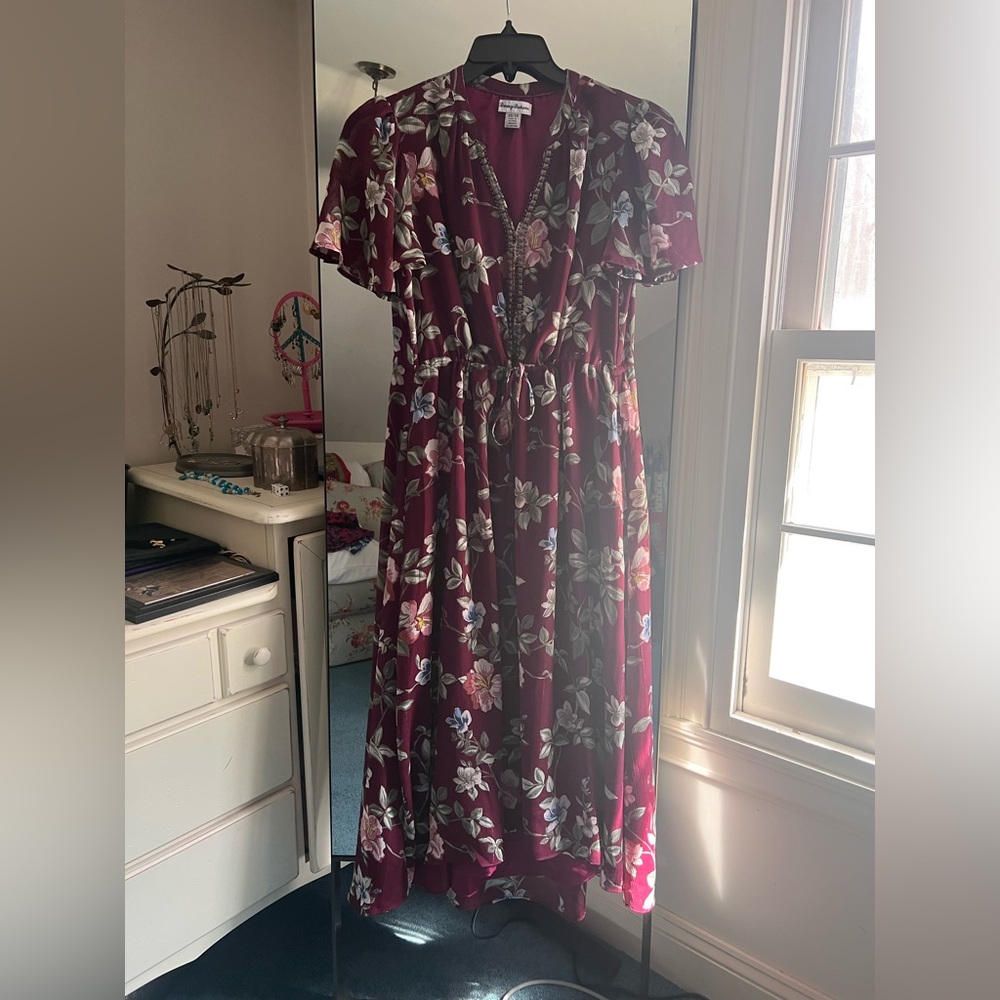 Tommy Bahama Floral Burgundy Dress